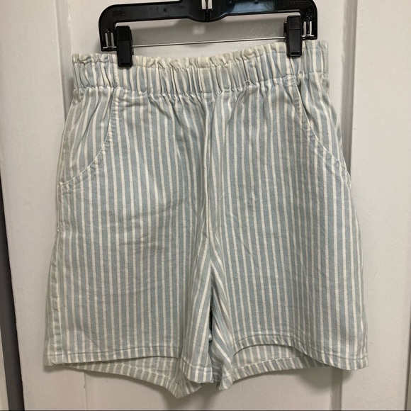 Vintage Striped Denim Pull On Shorts - Picture 3 of 3